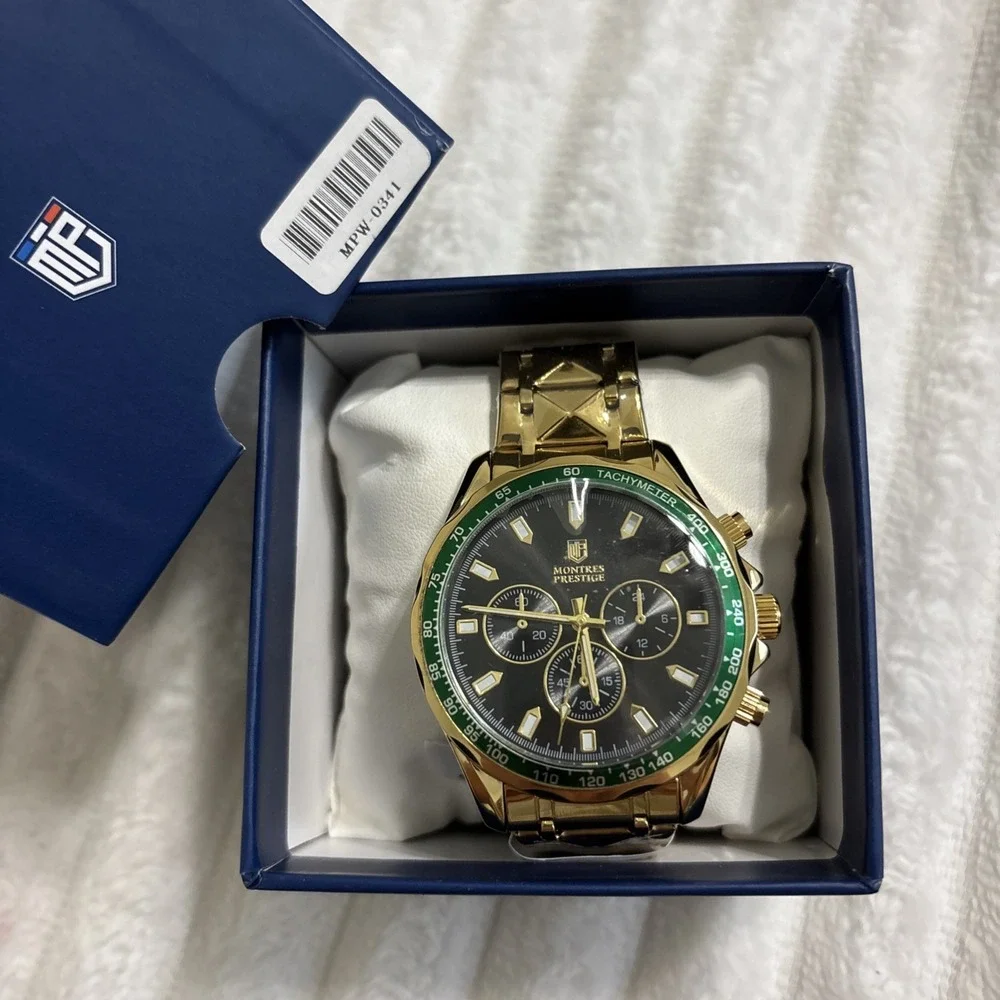 Montres Prestige MPW-0341 Men's Watch 44.5mm Green /black.  NEW